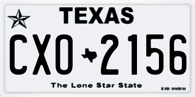 TX license plate CXO2156