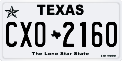 TX license plate CXO2160