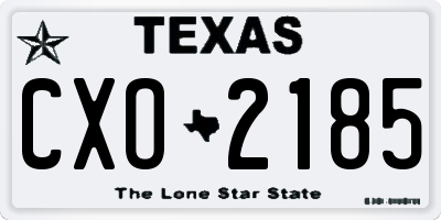 TX license plate CXO2185