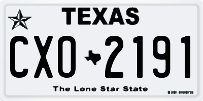 TX license plate CXO2191