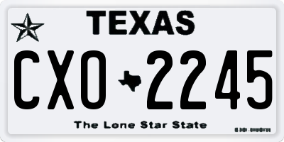 TX license plate CXO2245