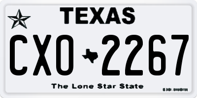TX license plate CXO2267
