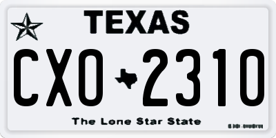 TX license plate CXO2310