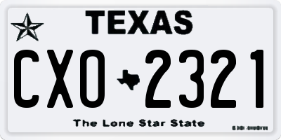 TX license plate CXO2321