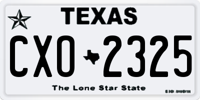 TX license plate CXO2325
