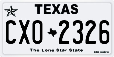TX license plate CXO2326