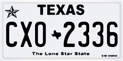 TX license plate CXO2336