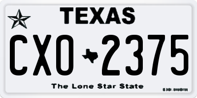 TX license plate CXO2375