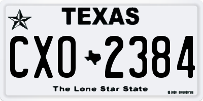 TX license plate CXO2384
