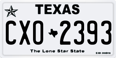 TX license plate CXO2393