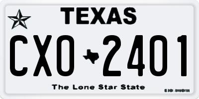 TX license plate CXO2401