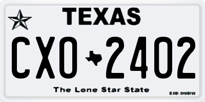 TX license plate CXO2402