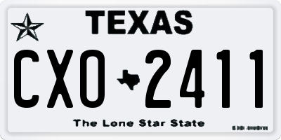 TX license plate CXO2411