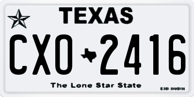 TX license plate CXO2416