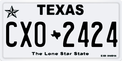 TX license plate CXO2424