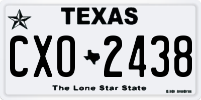 TX license plate CXO2438
