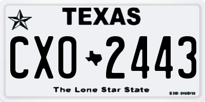 TX license plate CXO2443
