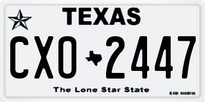 TX license plate CXO2447