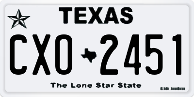 TX license plate CXO2451