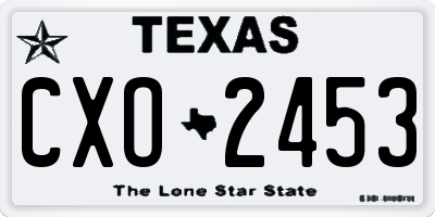 TX license plate CXO2453