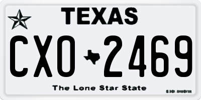 TX license plate CXO2469