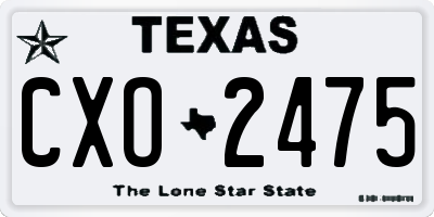 TX license plate CXO2475