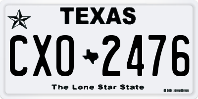 TX license plate CXO2476