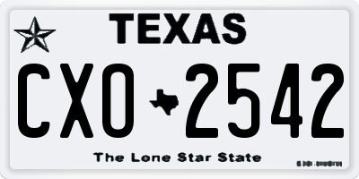 TX license plate CXO2542