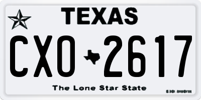 TX license plate CXO2617