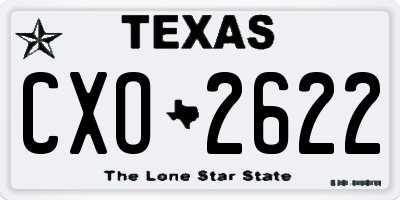 TX license plate CXO2622