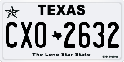 TX license plate CXO2632