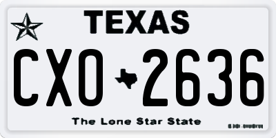 TX license plate CXO2636
