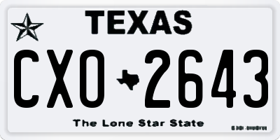 TX license plate CXO2643