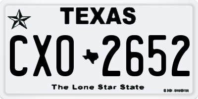 TX license plate CXO2652