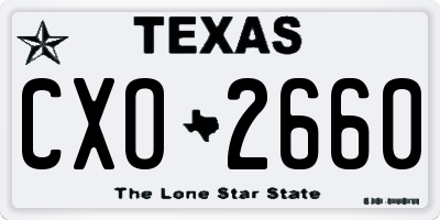 TX license plate CXO2660