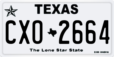 TX license plate CXO2664