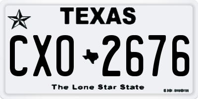 TX license plate CXO2676