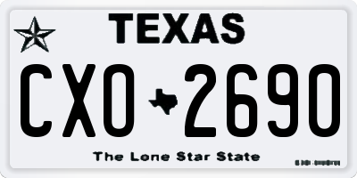 TX license plate CXO2690