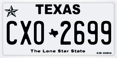 TX license plate CXO2699