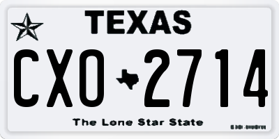 TX license plate CXO2714