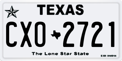 TX license plate CXO2721