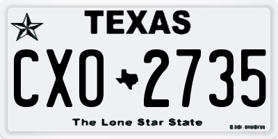 TX license plate CXO2735