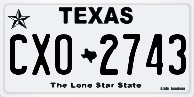 TX license plate CXO2743