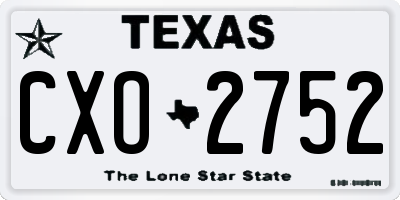 TX license plate CXO2752