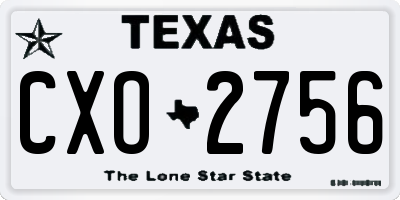 TX license plate CXO2756