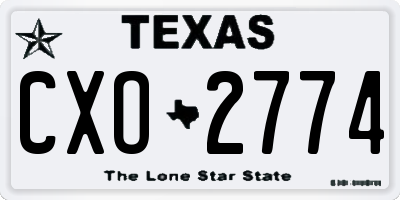 TX license plate CXO2774