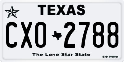 TX license plate CXO2788