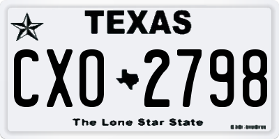 TX license plate CXO2798