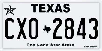TX license plate CXO2843