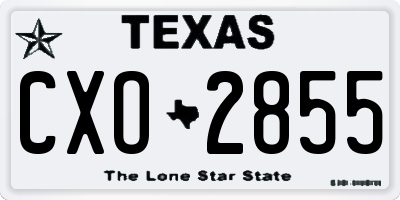TX license plate CXO2855